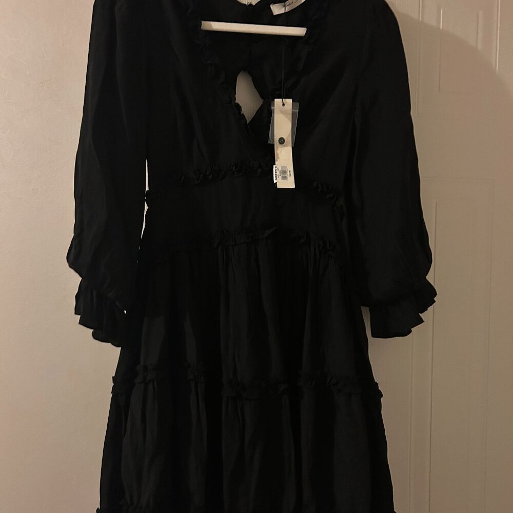 Black Long Sleeve Mini Dress
